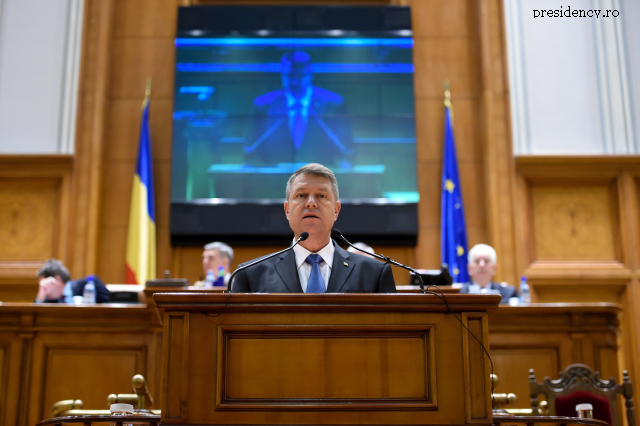 Erste Rede des Staatschefs Klaus Iohannis im Parlament