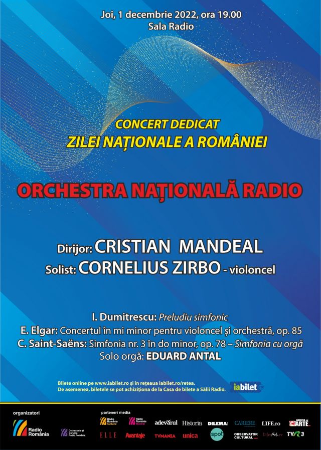 Concert dedicat Zilei Naționale a României la Sala Radio