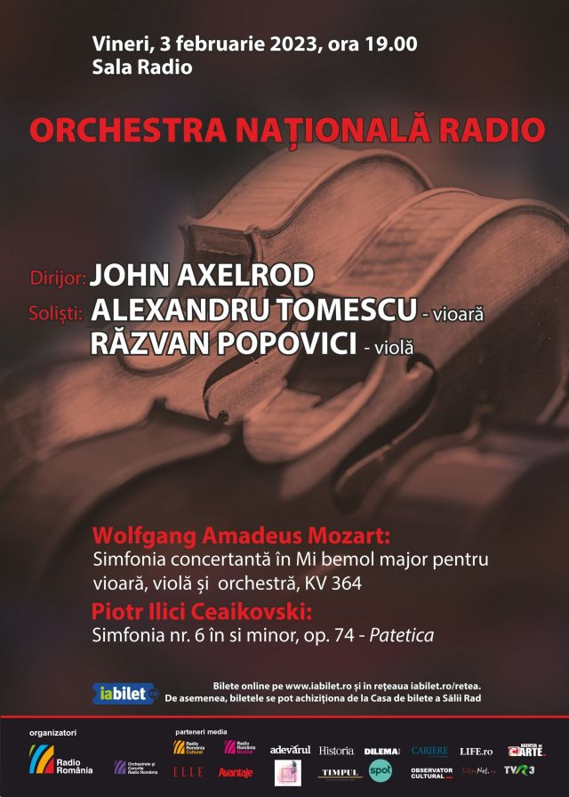 Dirijorul american John Axelrod, Alexandru Tomescu și Răzvan Popovici, la Sala Radio