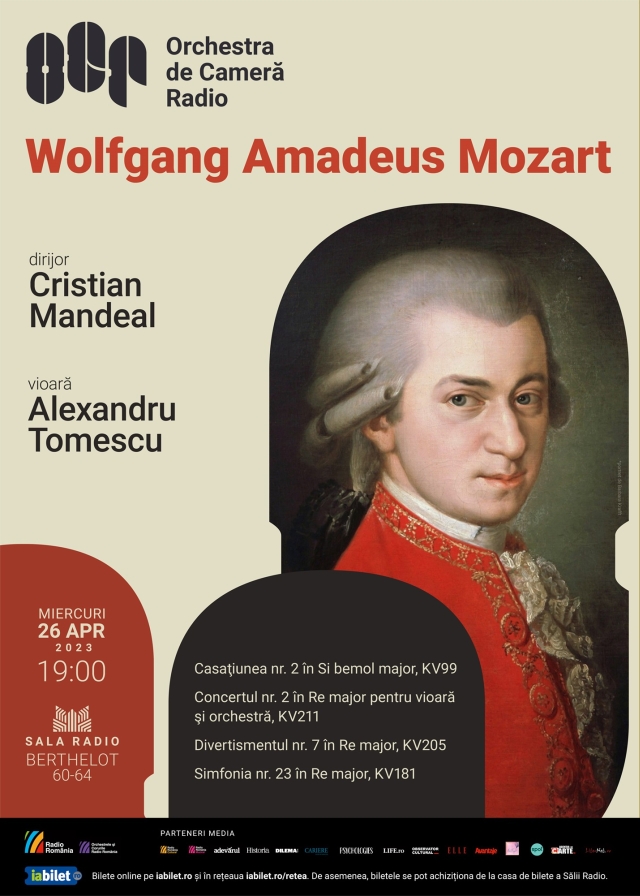 100% Mozart la Sala Radio, cu Alexandru Tomescu și Cristian Mandeal