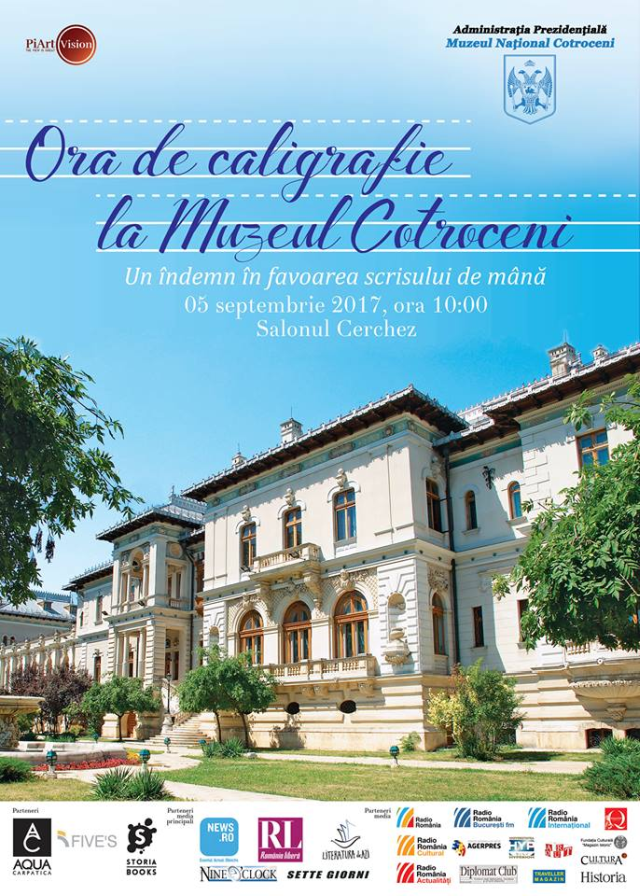 Lezioni di calligrafia al Museo Nazionale Cotroceni di Bucarest