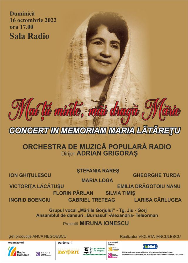 Concert și lansare in memoriam Maria Lătăreţu