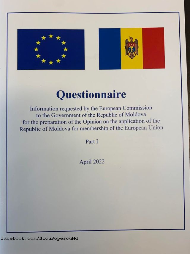 The Republic of Moldova, a questionnaire for Europe