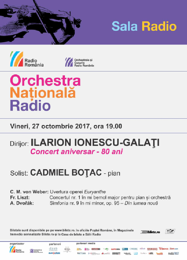 Concert aniversar Ilarion Ionescu-Galaţi – 80, la Sala Radio