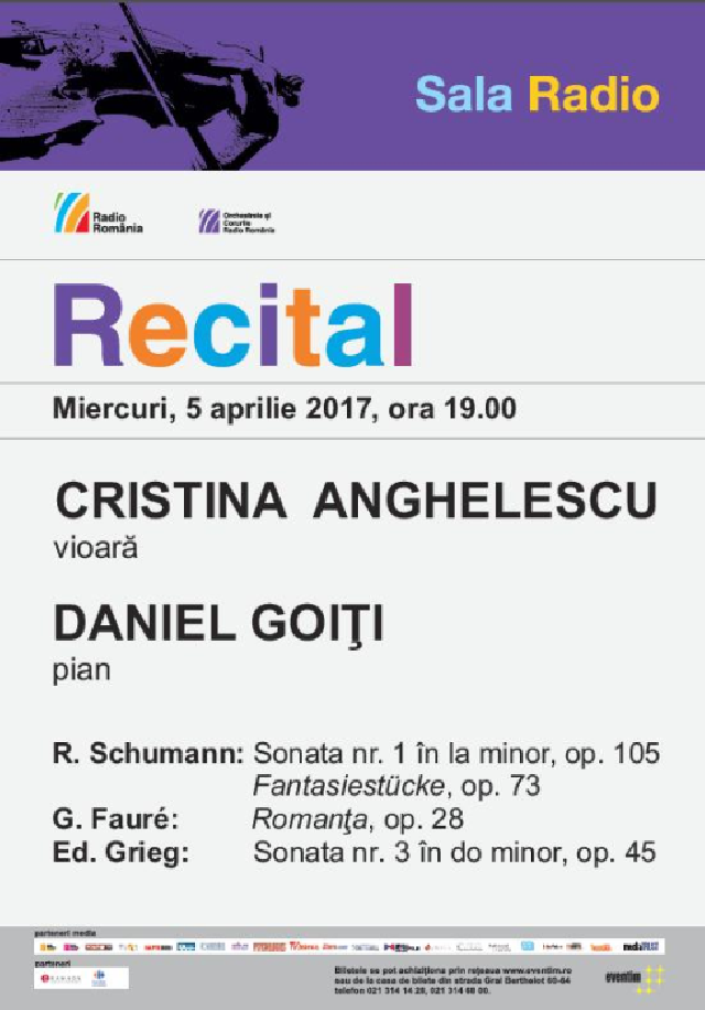 Cristina Anghelescu şi Daniel Goiţi, recital romantic la Sala Radio