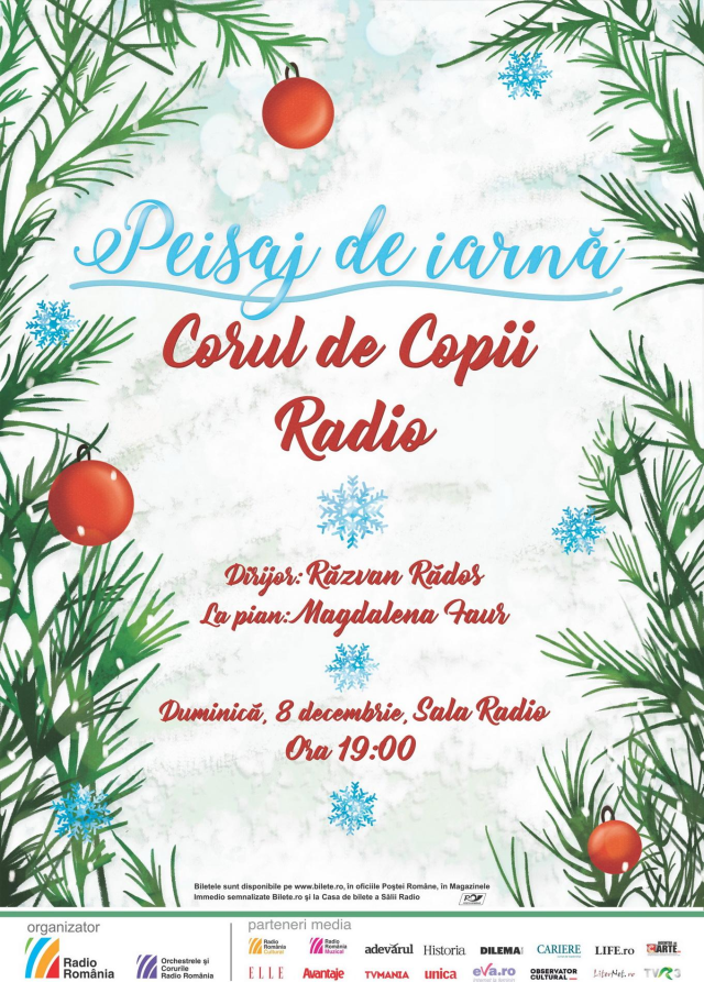 Peisaj de iarnă, concert de Crăciun prezentat de Corul de Copii Radio