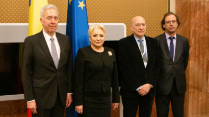 מפגש ראשת ממשלת רומניה ויוריקה דנצ'ילה עם ראדו יואניד, ממוזיאון השואה בארה"