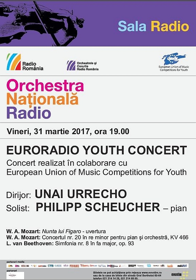 Eveniment din seria Euroradio Youth Concert, la Sala Radio