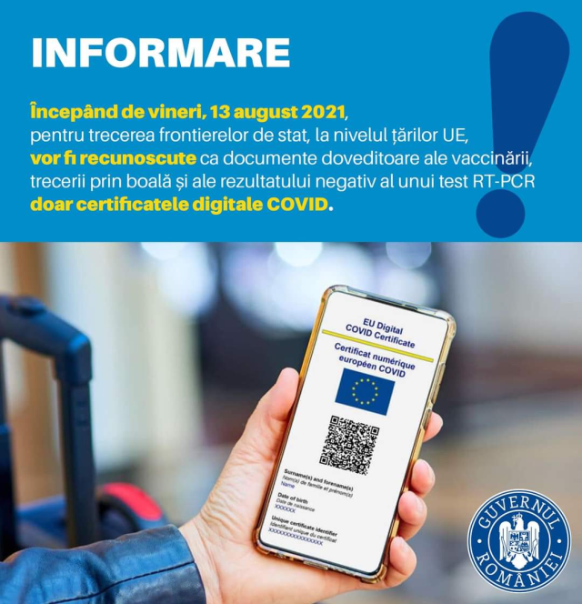 Certificatele digitale COVID – informații actualizate