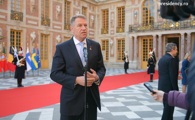 Președintele Iohannis, la reuniunea Consiliului European de la Versailles