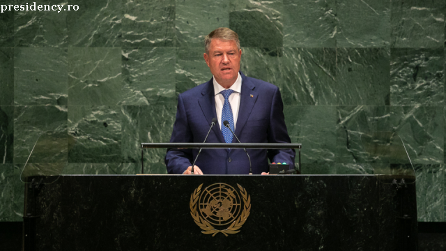 El presidente de Rumanía en la tribuna de la ONU