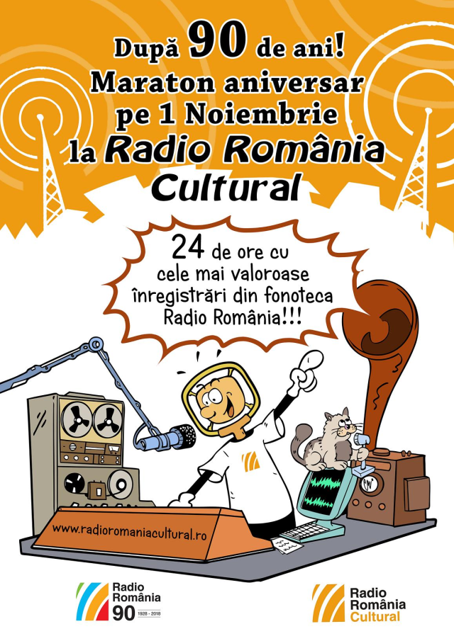 Maraton al valorii pe care Radio România Cultural îl dedică celor 90 de ani ai Radio România