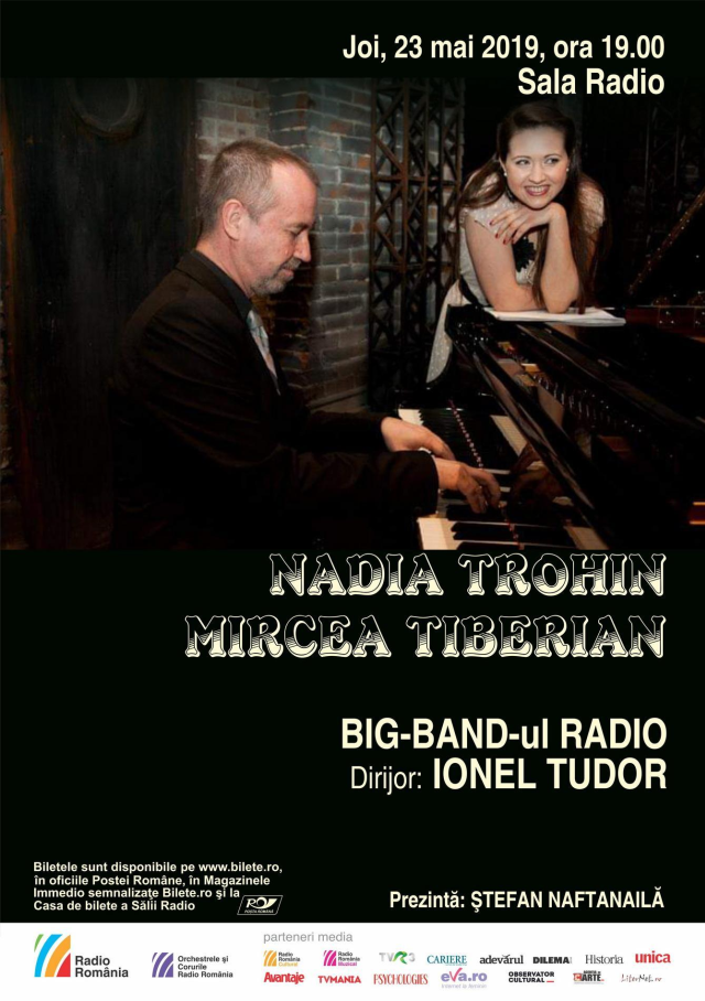 Jazz la Sala Radio cu Nadia Trohin şi pianistul Mircea Tiberian