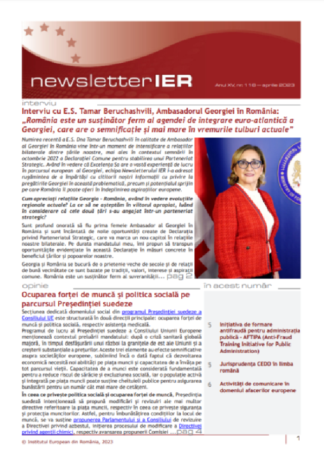 A fost publicată ediția de primăvară a Newsletterului IER