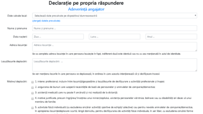 Platforma STS pentru completarea online a declarațiilor pe proprie răspundere și a adeverințelor