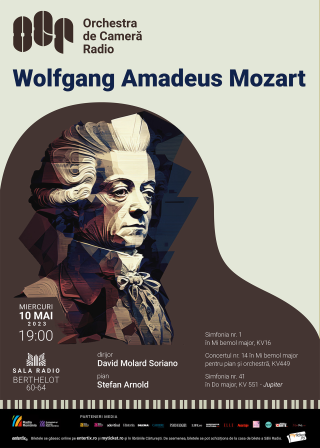 Concert 100% Mozart cu doi invitați speciali: dirijorul David Molard Soriano și pianistul Stefan Arn