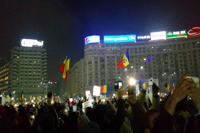 Proteste în centrul Bucureştiului