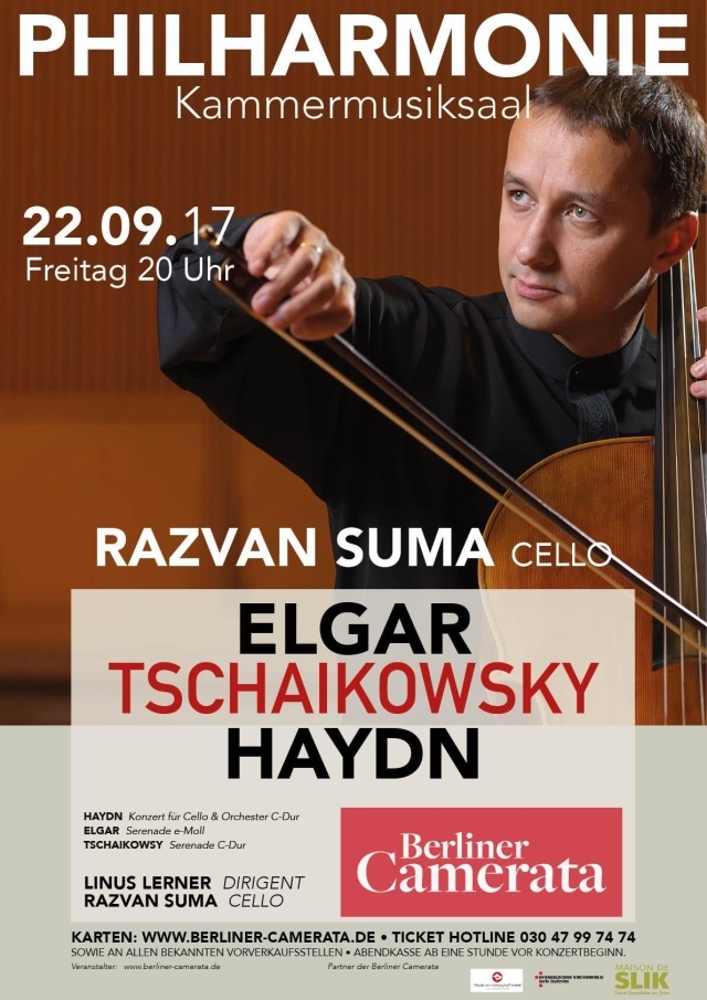 Violoncelistul Răzvan Suma concertează cu Berliner Camerata