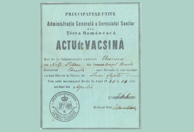 „BILETE DE VACCIN” din sec XIX – XX