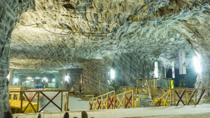 A tourist in Romania’s salt mines