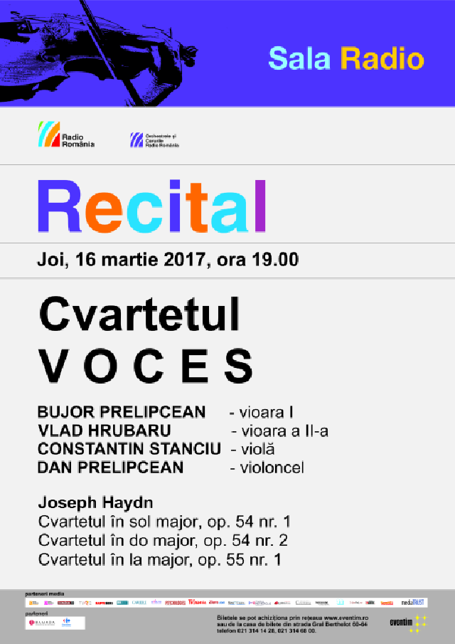 Cvartetul Voces – un nou concert 100% Haydn, la Sala Radio