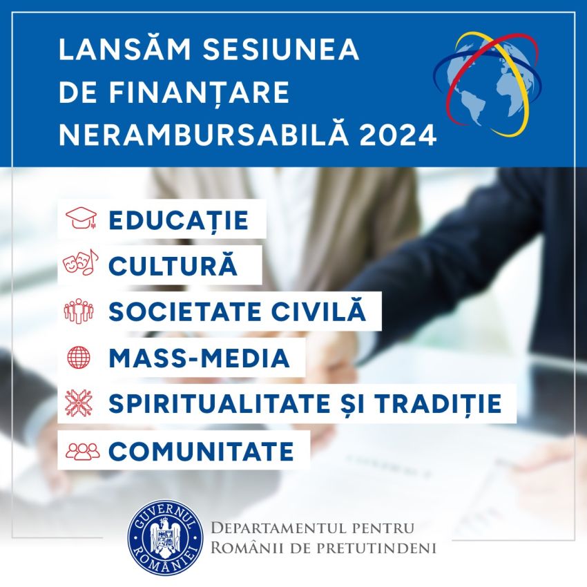 Sesiunea de finanțare nerambursabilă pentru anul 2024 (foto: Departamentul pentru Românii de Pretutindeni - DRP)