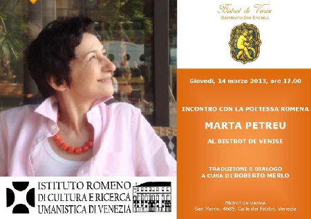 La poetessa romena Marta Petreu, al Bistrot de Venise