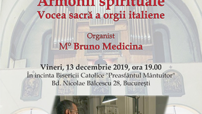 La voce sacra dell’organo italiano, Bruno Medicina in concerto a Bucarest