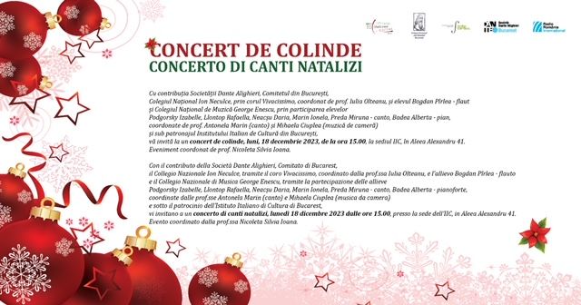 Canti natalizi all’Istituto Italiano di Cultura di Bucarest