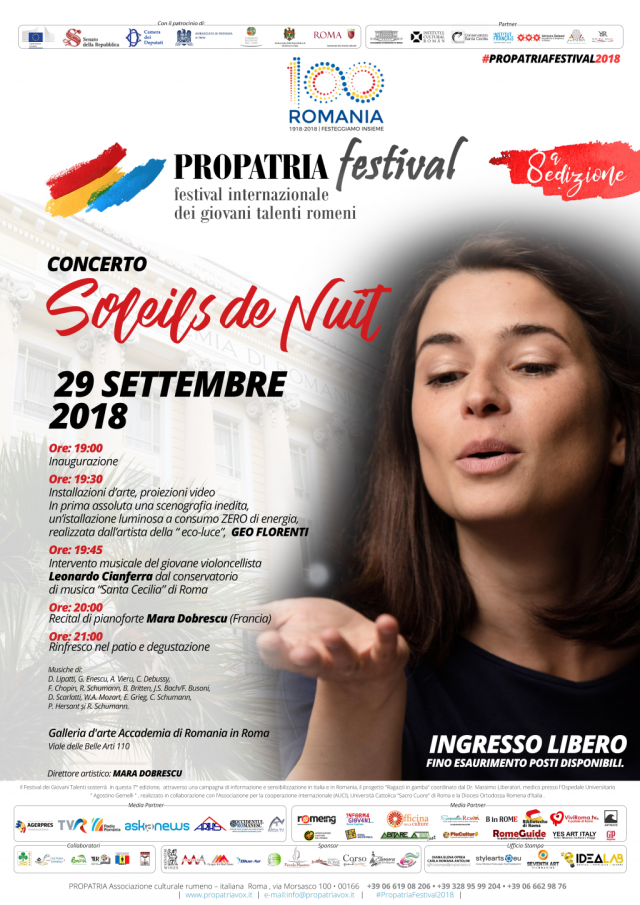 Il concerto “Soleils de nuit” apre il Festival PROPATRIA a Roma