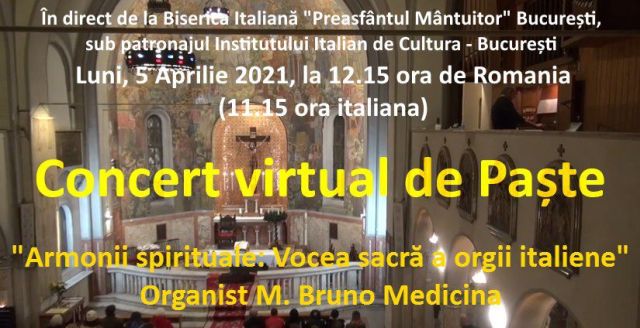 Pasqua: la voce sacra dell’organo italiano, concerto virtuale a Bucarest