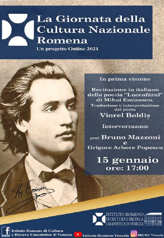 Giornata Cultura Romena a Venezia, il poeta Viorel Boldiș recita Eminescu