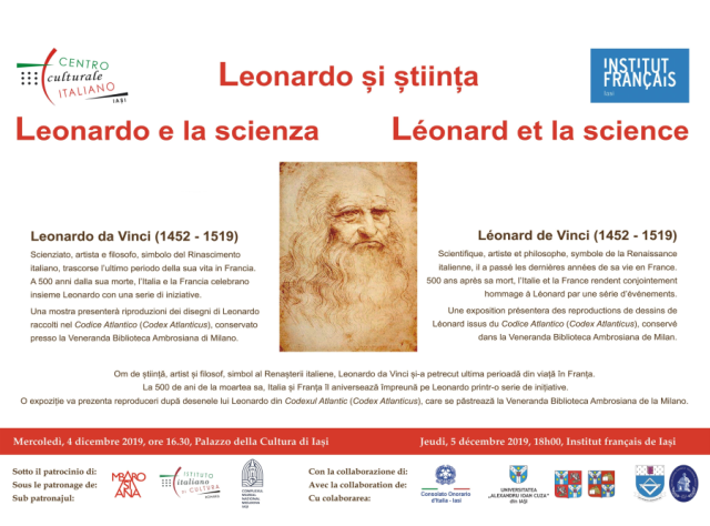 Leonardo e la scienza, in mostra al Palazzo della Cultura di Iași