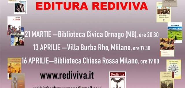 Rediviva – dialogo culturale romeno in Italia, gli incontri di marzo e aprile