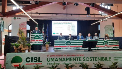 Il console generale di Romania a Trieste, Cosmin Lotreanu, al Congresso della CISL Belluno-Treviso