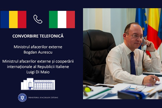 Conversazione telefonica tra i ministri Bogdan Aurescu e Luigi Di Maio