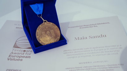 Maia Sandu, premio a los valores europeos