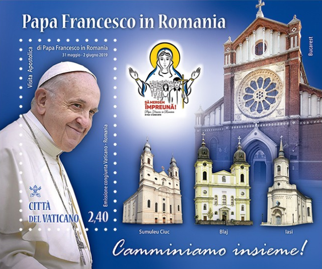 Papa Francesco in Romania: emissione filatelica congiunta Romania – Vaticano