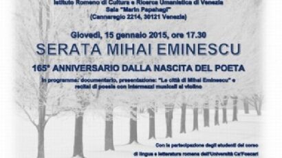 Giornata Cultura Nazionale: serata letteraria Eminescu a Venezia