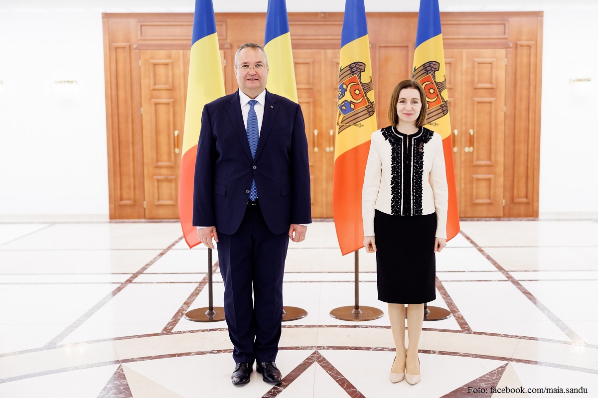 La présidente de la République de Moldova, Maia Sandu, et le président du Sénat roumain, Nicolae Ciucă