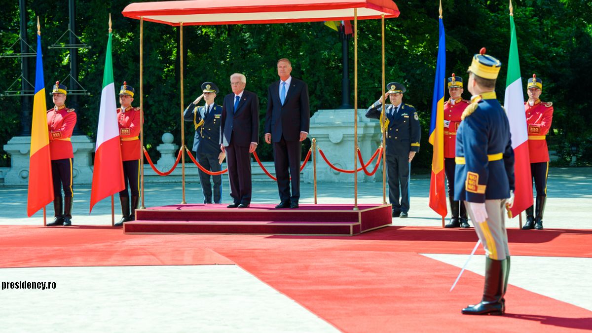 The President of Romania, Klaus Iohannis and the President of Italy, Sergio Mattarella (photo presidency. ro)
