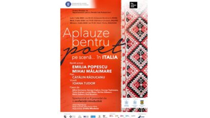 Aplauze pentru poet pe scenă… în Italia, un spectacol original cu actorii Emilia Popescu și Mihai Mălaimare