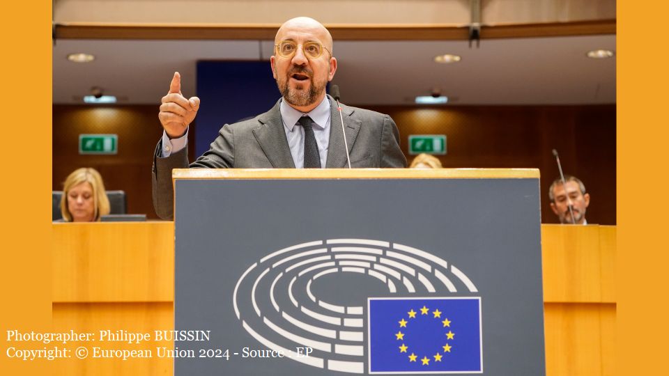 Charles Michel, președintele Consiliului European (Photographer: Philippe BUISSIN Copyright: © European Union 2024 - Source : EP)