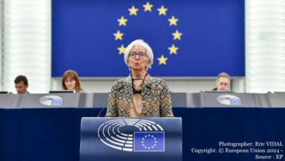 Christine Lagarde, președinta Băncii Centrale Europene (foto: Copyright: © European Union 2024 - Source : EP / Photographer: Eric VIDAL)
