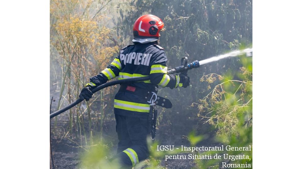 Incendii de vegetaţie, intervenţie pompieri (sursa foto: Facebook / IGSU - Inspectoratul General pentru Situatii de Urgenta, Romania)