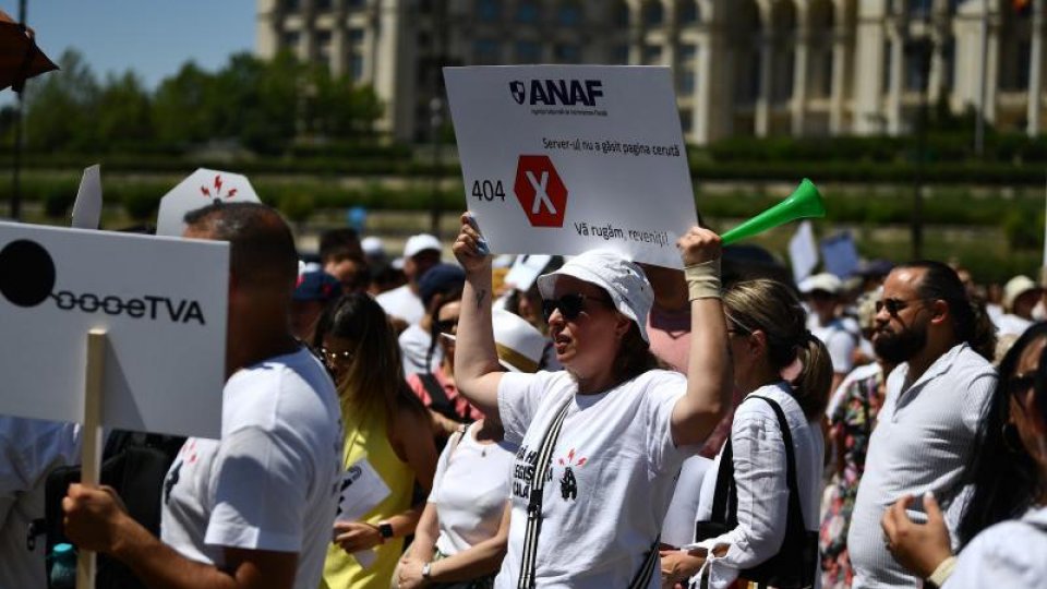Protest al contabililor, Bucureşti, 8 iulie 2024. Foto: Agerpres