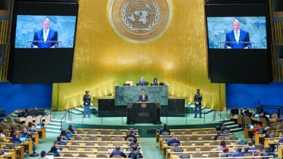 The Romanian president speaks at the United Nations Organisation