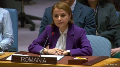 The Romanian foreign minister at the UN