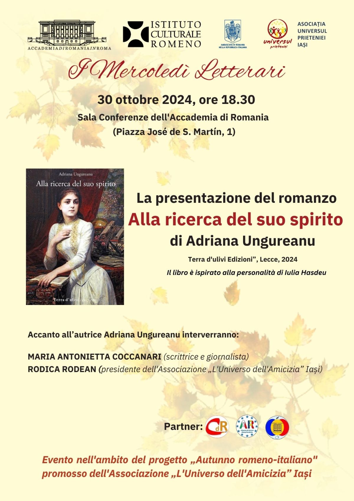 Mercoledì letterari all’Accademia di Romania: “Alla ricerca del suo spirito