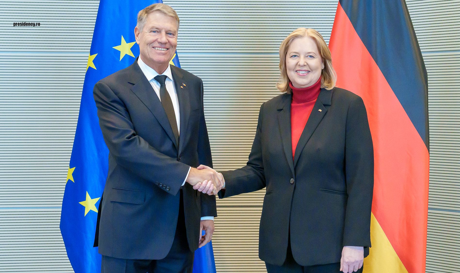 Preşedintele României, Klaus Iohannis, şi Barbel Bas, preşedintele Bundestag-ului (sursă foto: presidency.ro)